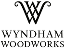 Wyndham Woodworks logo with stylized 'W' on a white background